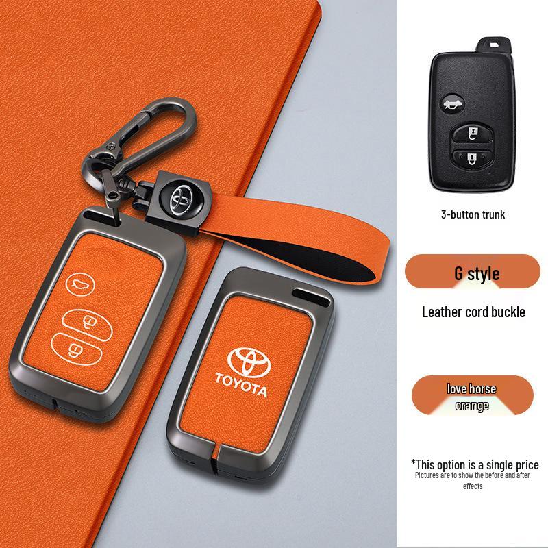 Key Case for 09/10/11 Camry, Highlander, Prius, 86, Reiz, Prado - Metal Finish