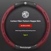 Car Carbon Fiber Leather Steering Wheel Cover For MG MG4 3SW ZR EHS EZS GS MG7 MG5 MG6 MG3 HS ZS EV GT X Power Auto Accessories we4