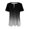 Women's Fashionable Casual Summer Gradient V-neck Button Short-sleeved Top
