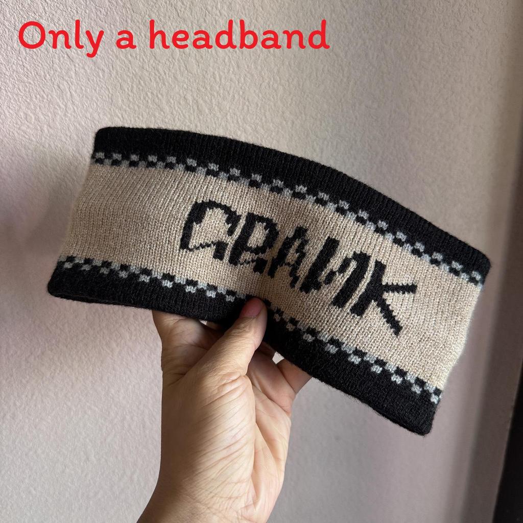 

Winter Letter Knit Hair Band With Elastic Wide Edge For Women And Men хакі