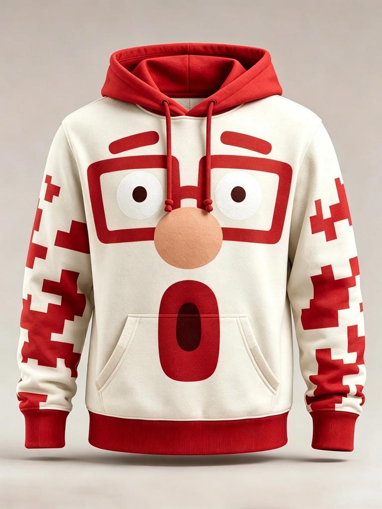 Unisex Print Hoodie Christmas Party Family Hoodies Geometric Pullover Long Sleeve Casual Streetwear Funny Christmas Hoodies TopsUnisex Woman's