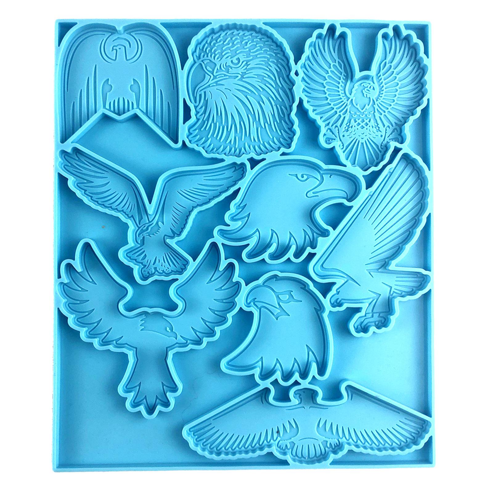 Eagle Shape Pendant Moulds DIY Keychain Molds Clay Moulds Jewelry Making Tools Silicone Material for Hand Making Pendant синий
