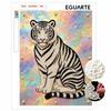 Shiny Pearl Elegant White Tiger DIY Painting Creative Bead Art Craft Household Wall Decoration Nice Present For Art Hobbyists Home Ornament Decor