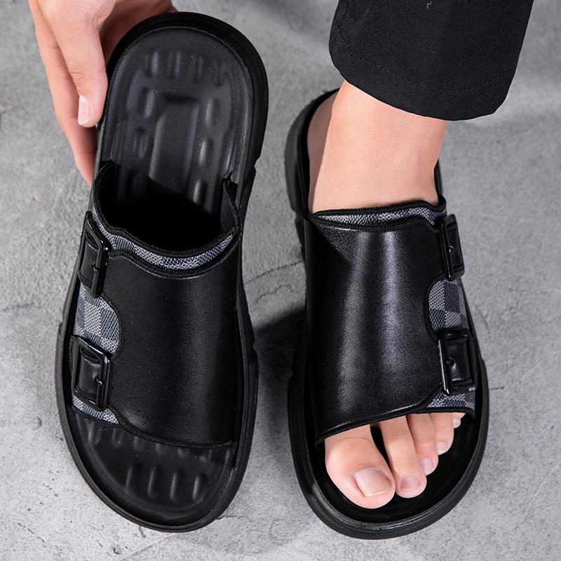 Men Summer Sandals Summer Sandals Slippers Cushioned Soft Sole Breathable Open Back Non Slip Casual Daily Wear Casual Street Style