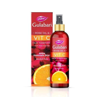 Gulabari Rose Oil & Vitamin C Face Toner Mist with Niacinamide - 100ml | Toner for Brightened Skin | Improves Uneven Skin Tone, Tightens Pores