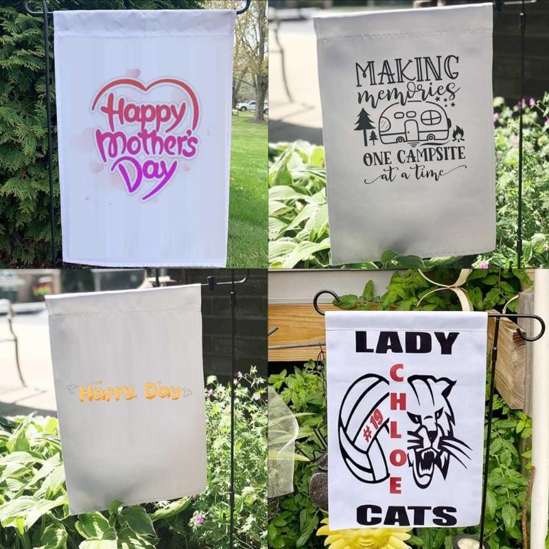 12x18 Zoll Doppelseitig Weiß Sublimation Rohling Polyester Flaggen DIY für Garten Hof Leere Banner Sublimation Rohling