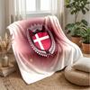 Denmark Football Printed Flannel Blanket Skin Friendly Warm Decorative Throw for Indoor Couch Bed Daily Use