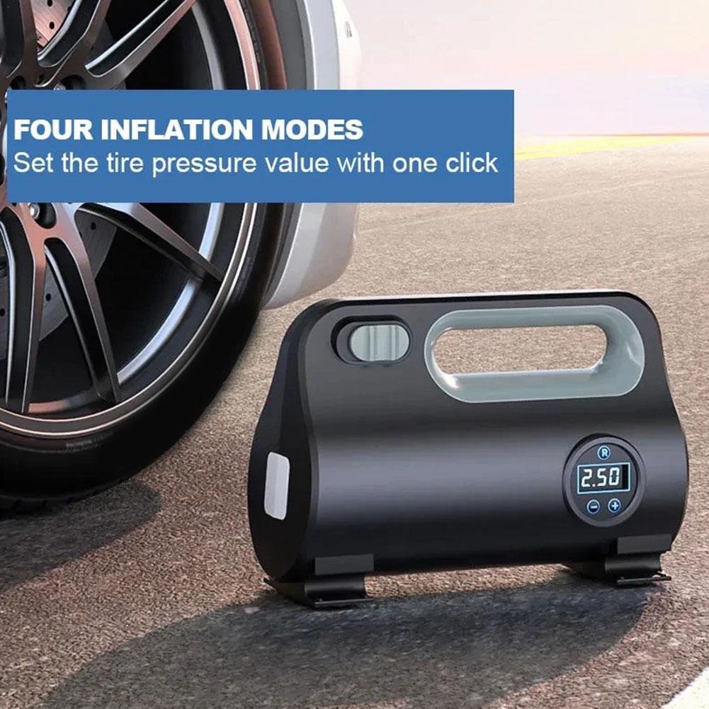 

Car Tire Inflator Air Pump Portable Car Automatic Electric Air Compressor For Motorcycle Bicycle Inflatable With LED Light