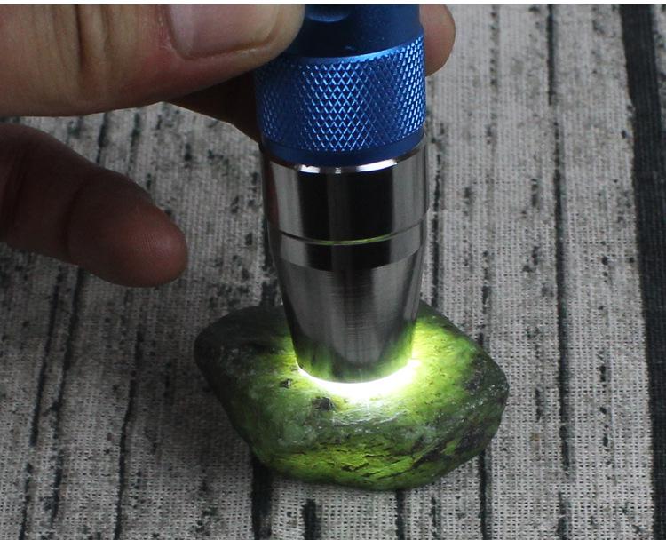 Three-Light LED Jade & Jewelry Identification Flashlight - 365nm UV Purple Lamp for Professional Gemstone and Artifact Testing