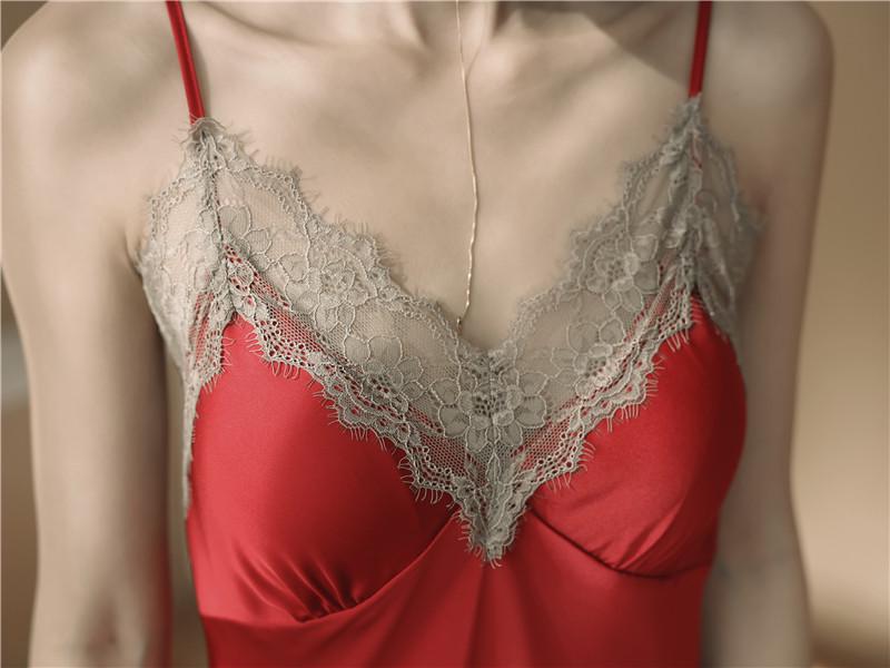 Luxury Silk Two-Piece Lingerie Set: Camisole Nightgown & Robe with Breast Pads