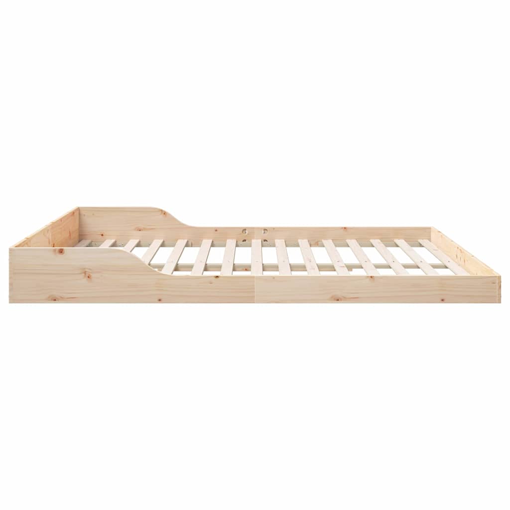 Brown Bed Frame 180 x 210 cm Solid Pine Wood
