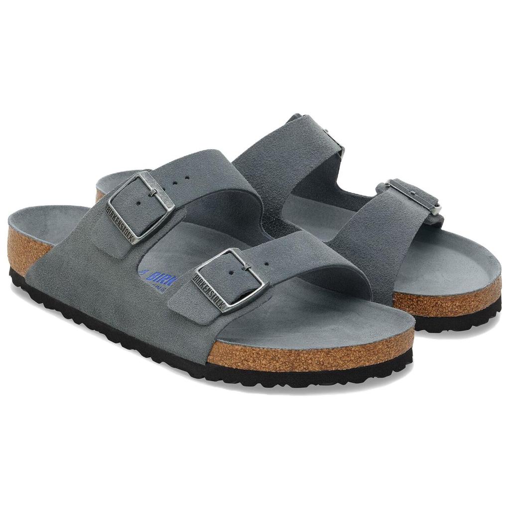 Birkenstock Arizona Soft Footbed Slide Slippers Unisex Gray Regular Loose Fit 1030860