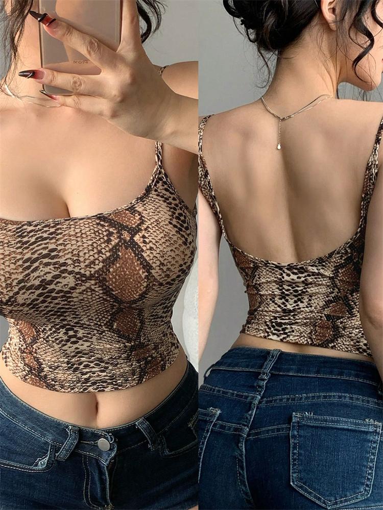 Cami Top phumee Bez pleców Krótki Jednolity kolor A2249