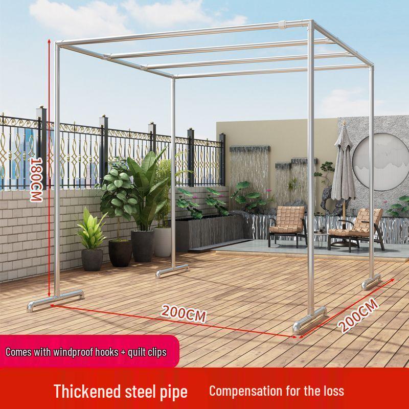 Steel Floor-Standing Windproof Balcony Quilt Drying Rack