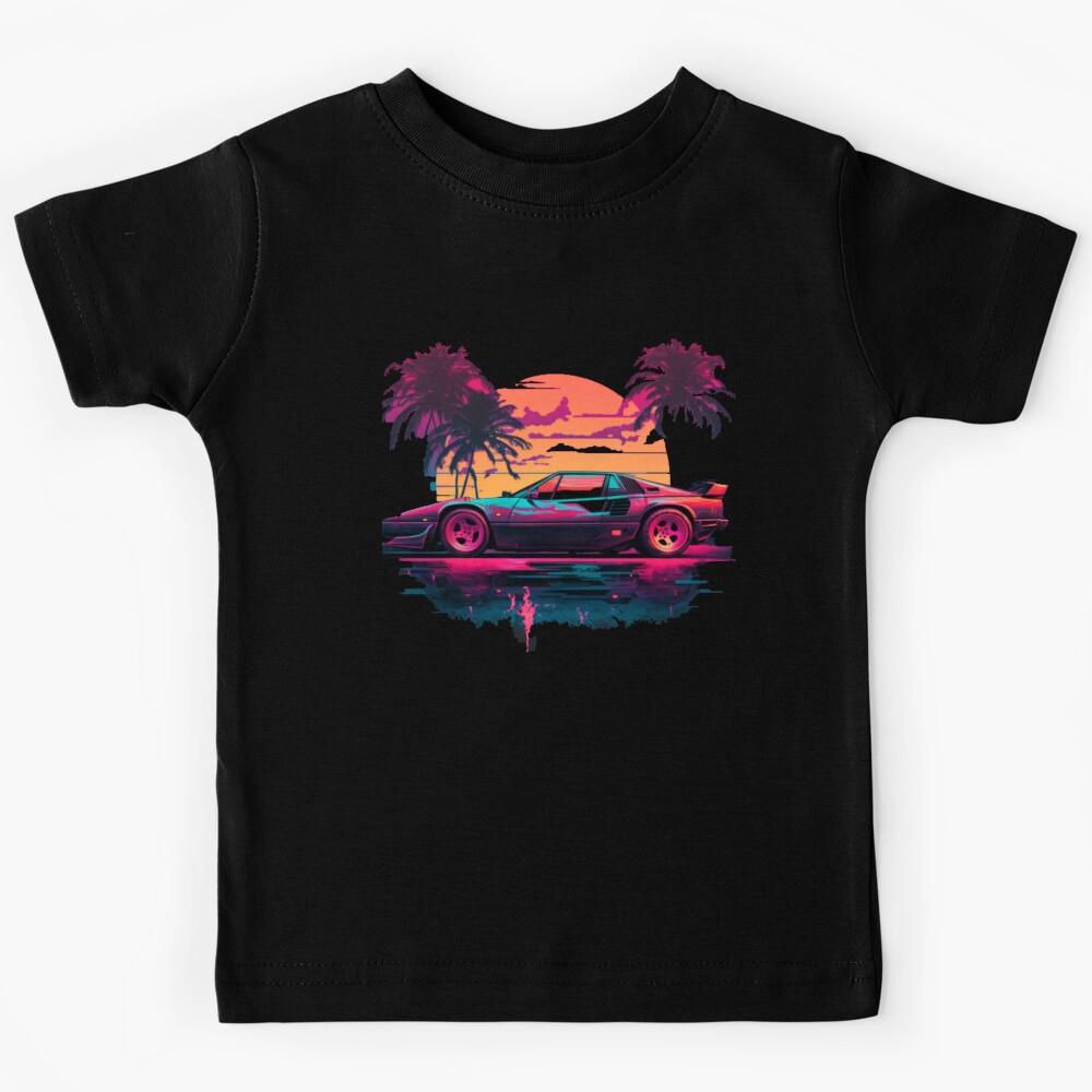 Ferrari Miami Vice synthwave sunset Kids T-Shirt 120