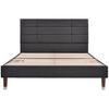 Solid Wood Slatted Frame Bed Upholstered Bed Double with Frame 140x200cm Flat Headboard for Adults & Young People (Mattress Not Included) Children