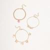 Girls Fashion Casual Ins Wind Retro English Alphabet Anklet Set Angel Pink Butterfly Three-piece Accessories Creative Gifts