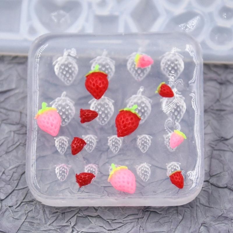 Strawberry Ornament Crafts Silicone Mold Jewelry Epoxy Casting Jewelry Tool Making Resin Diy Craft Home Decoration