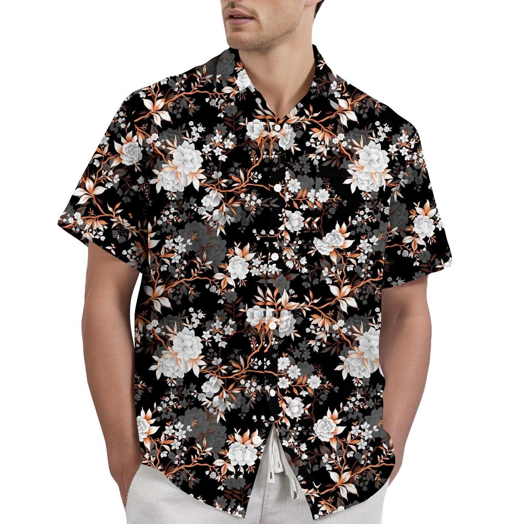 Retro Bohemian Print - Men's Casual Short Sleeved Shirt