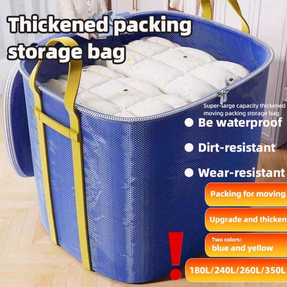 180L/240L/260L/350L Flyttpackpåse Förtjockad Stor Kapacitet Vävväska Stark Bärförmåga Vattentät Täcke Förvaringspåse