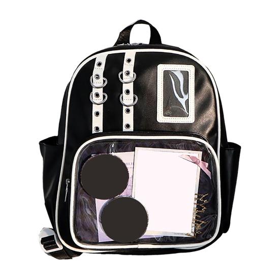 Ita Backpack Clear Anime Badge Display Backpack Teens Manga Merchandise Collectibles Holder Backpack with Front Window for Anime Exhibitions