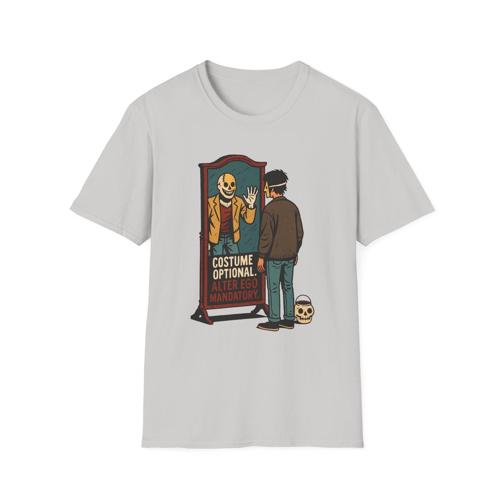 Unisex Softstyle T-Shirt Mens Womens Tees Top Halloween Mirror Monster Costume Emotional Fall S