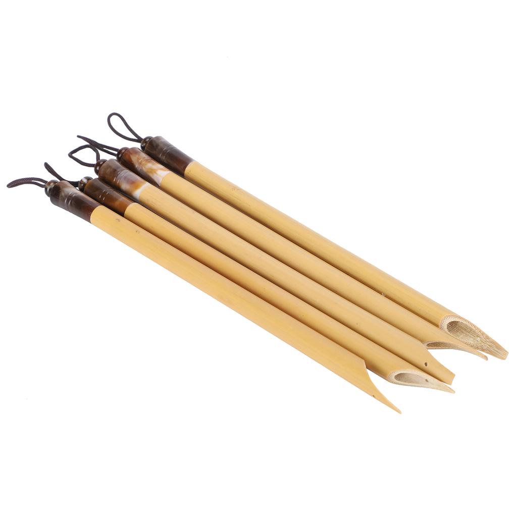 5Pcs Dip Pen Handcrafted Manga Calligraphy Vintage Bamboo Drawing Painting Kit School SuppliesNatural Bamboo Nib
