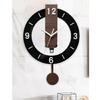 Acrylic Wall Clock with Pendulum Quiet Quartzs Arabic Numerals Hanging Swing Clock Living Room Decorative Use