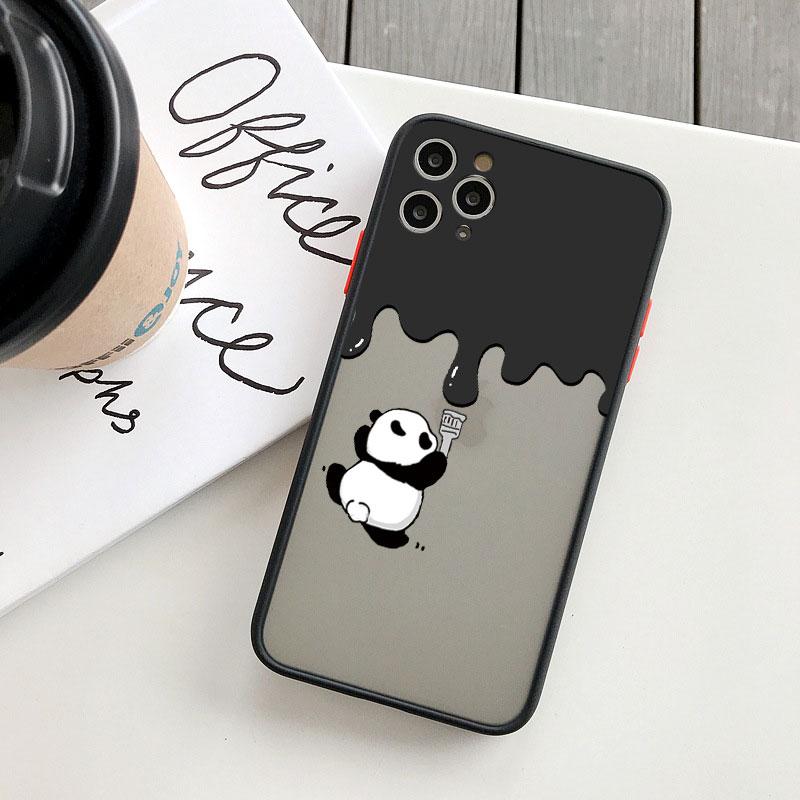 Cute Panda Climbing Bamboo Appreciate Scenery Phone Case For iPhone 15 14 13 12 11 Pro Max Mini SE2 8 7 Plus X XR XS Back Cover