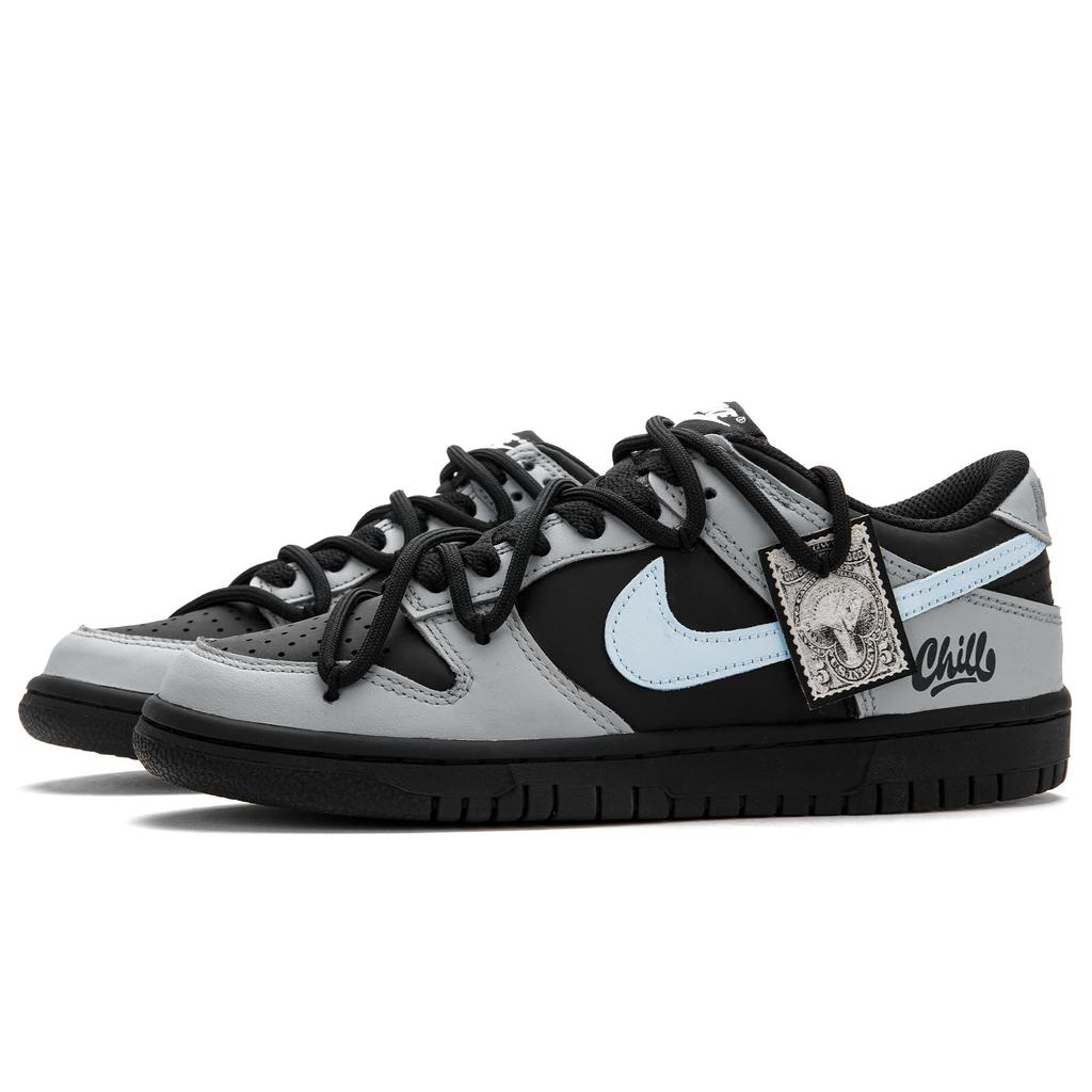 Nike Dunk High Key 2.0 Low Top Skateboard Shoes Unisex Black Gray White DD1391-100(Team1102-2.0)