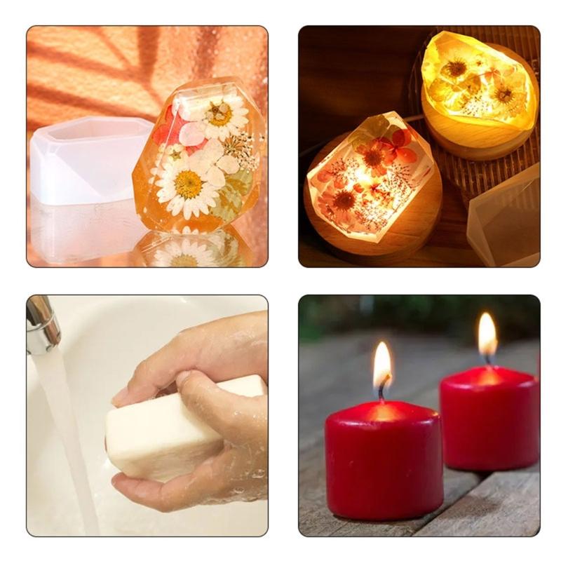 Large Multi-Faceted Gem Stone Resin Epoxy Mold for Jewelry Soap,Ice Making,Gemstone Isomalt Baking,Cabochon Candle Craft