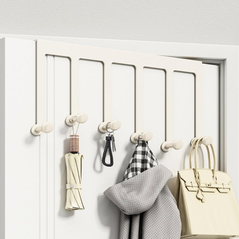 Over The Door Hook Bathroom Organizers Towel Rack Door Hanger Holder Coat Hook Rack for Hanging Clothes, Hat, Backpacks