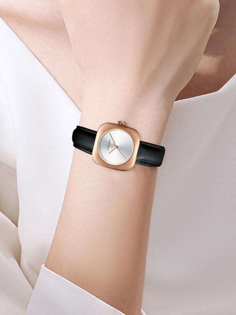 Women's Quartz Watches Square Watch Fashion Silicone Strap Simulated Smart Dial 35mm Black Rose Gold Quartz Movement Girls Gift Watch