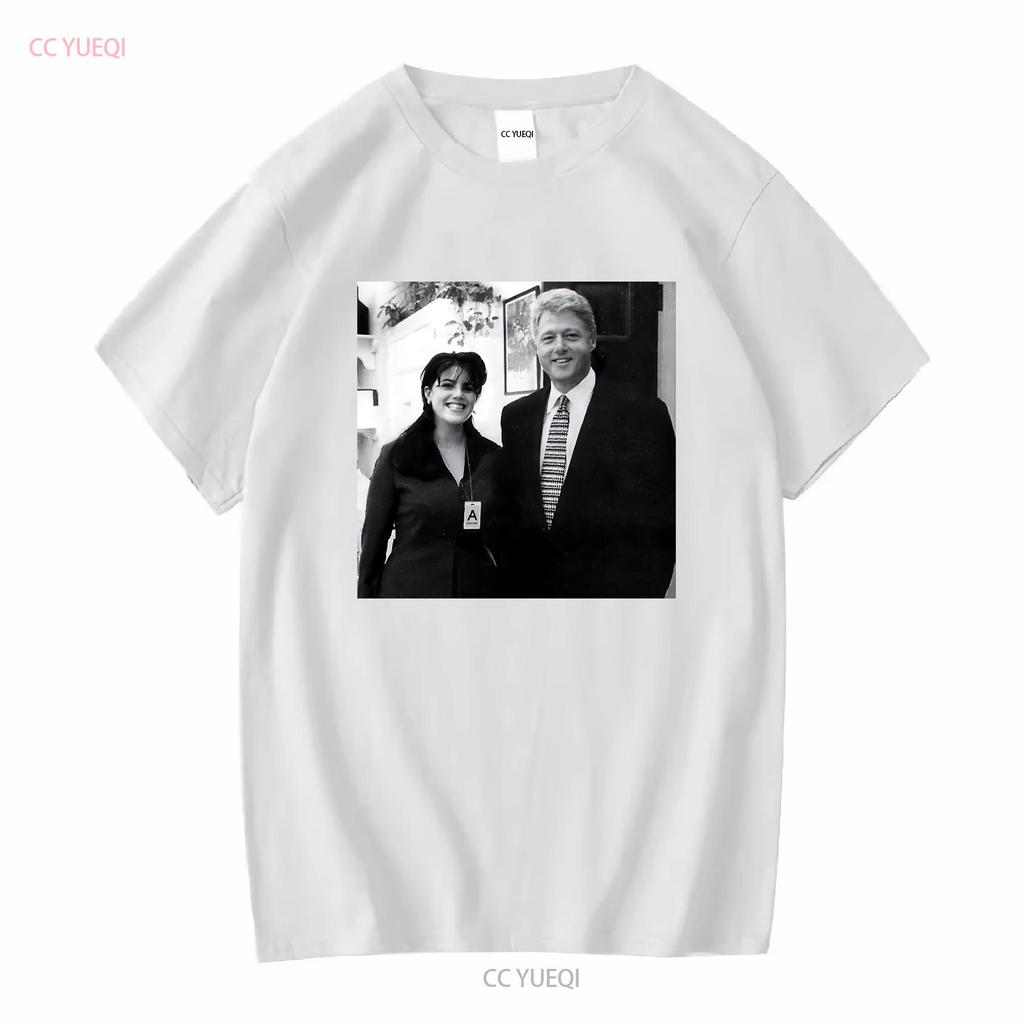 Funny Bill Clinton And Monica Lewinsky T Shirt All Siz vintage Washed streetwear homme Breathable Casual Stylish Unisex Soft
