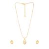 Estele Sparkling Gold Rhodium Crystal Necklace Set for Women