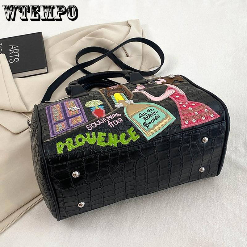 WTEMPO Kvinner stor håndveske skulderveske broderisett dekorasjonssømveske