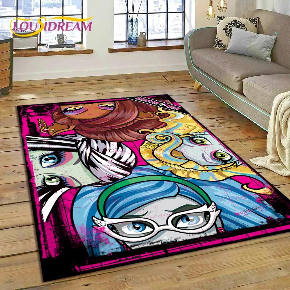 Cartoon Monster High Draculaura Vampire Rug Carpet for Living Room Bedroom Home Decor,Non-slip Decoration for Sofa Doormat Gift