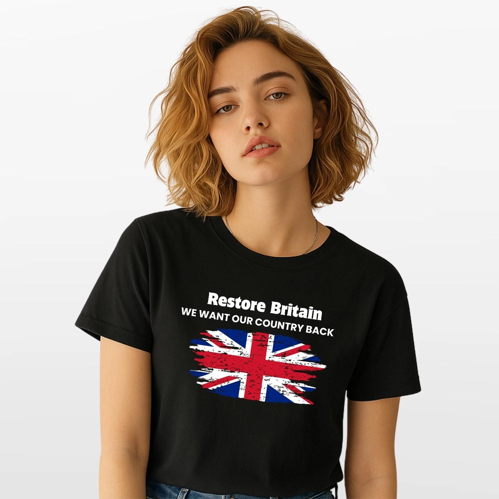 

Restore Britain Union Jack T-Shirt - We Want Our Country Back - Unisex Tee S