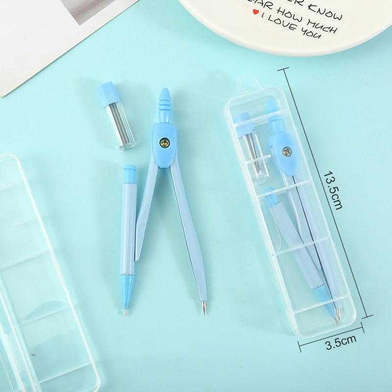 

Compass Set Multifunctional Drawing Instrument Metal Compasses Metal Portable Drawing Set For Drawing Design Exams Classroom синій