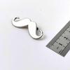 [F NODE] Beard Pin Brooch, Men's Stylish Baron Motif, Approx. 4cm, Fun and Unique (Silver)