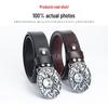 Men's Trendy Casual Cowhide Leather Belt with Alloy Smooth Buckle