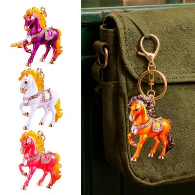 Portachiavi Cavallo Portachiavi Scintillante con Strass Intarsiati Chiave Decorativa per la Buona Fortuna