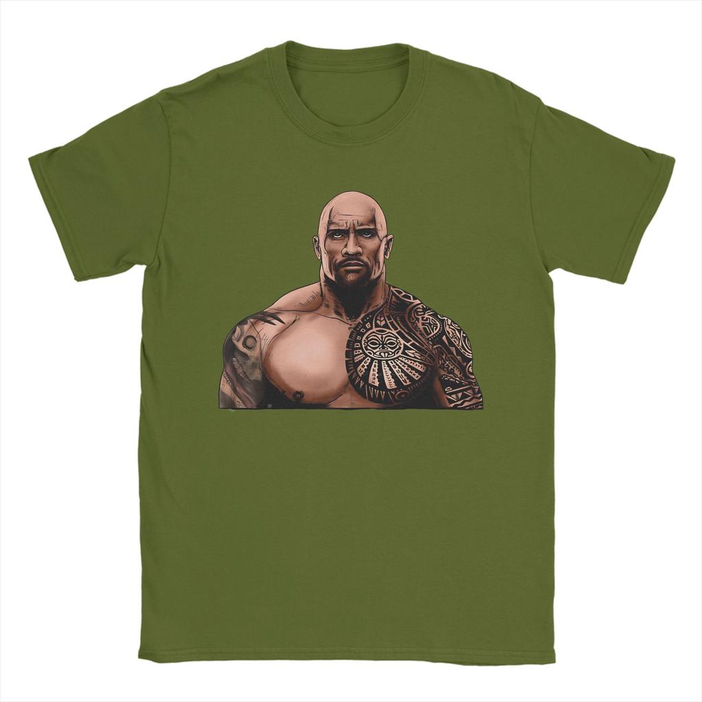 Harajuku Tshirt Dwayne Johnson Tattoo Bull Pure Cotton Tshirts Tee Shirt For Unisex Summer Y2k Fun Casual Short Sleeve Top Tees