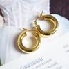 BF CLUB 925 Sterling Silver Round Gold Earrings For Women Girl Sexy Fashion Trendy Jewelry Gift Party Wedding Pendientes