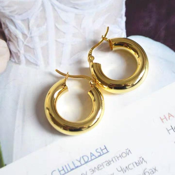 BF CLUB 925 Sterling Silver Round Gold Earrings For Women Girl Sexy Fashion Trendy Jewelry Gift Party Wedding Pendientes