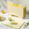 3Pcs Multi-Purpose Cutting Board Non-Slip with Storage Stand Chopping Board Double Sides Plastic Vegetable Cutting Board