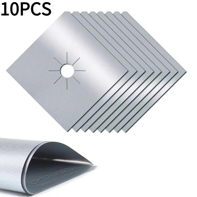 10PCS Teflon gas stove pad gas stove protective cover, stove burner liner, stove countertop protective cover