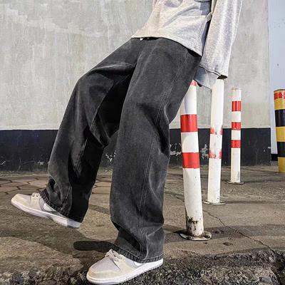 2024 Men's Y2K Baggy Wide Leg Jeans Oversized Denim Hip Hop Streetwear Trousers Vintage Track Pants Drawstring Jeans For Men Sweatpants Korean Clothes