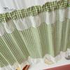 Pastoral Kitchen Curtain Plaid Short Curtain, Rod Through Top Design, Blocks Oil Smoke And Dust Simple Color Rustic for Half Windows Cabinet