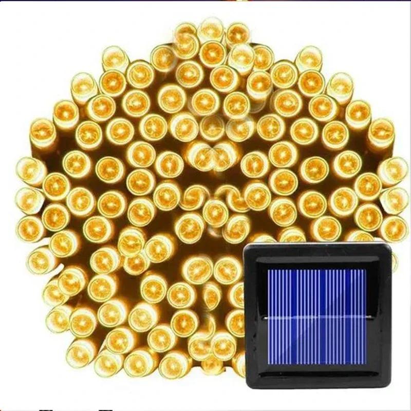 

LED Solar String Lights, Fairy Garden Waterproof Outdoor Lights, Christmas Party Home Decoration Atmosphere Lights 5m100LEDS теплый белый